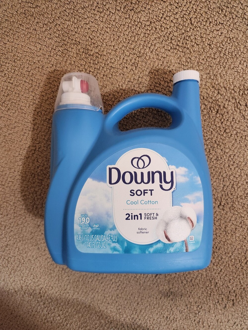 New Bottle of Downy Liquid Fabric Softener Cool Cotton Scent 140 FL Oz 190 Load